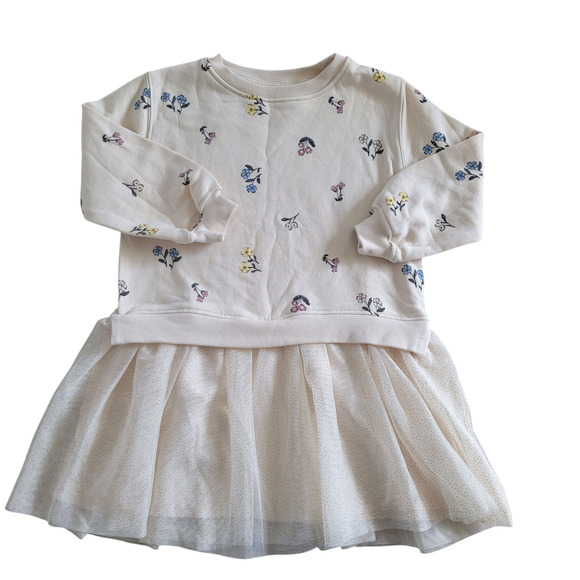 H&M Floral Sweatshirt Tulle Dress - Picture 1 of 7